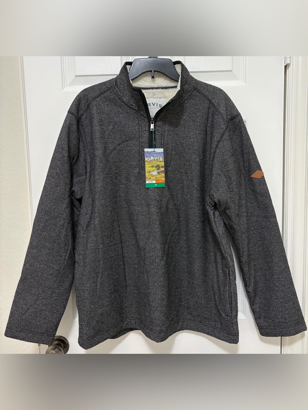 Orvis Men's Gray Quarter-Zip Pullover XL NWT